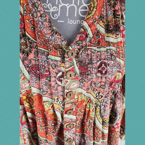 Ananda Bay Colorful Paisley Printed Button Front Shirt Dress - Picture 2 of 5